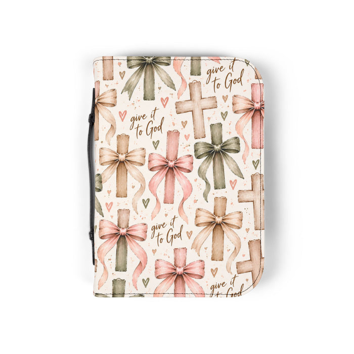 “Give it to God” Bible Cover - Cross and Bows Bible Case