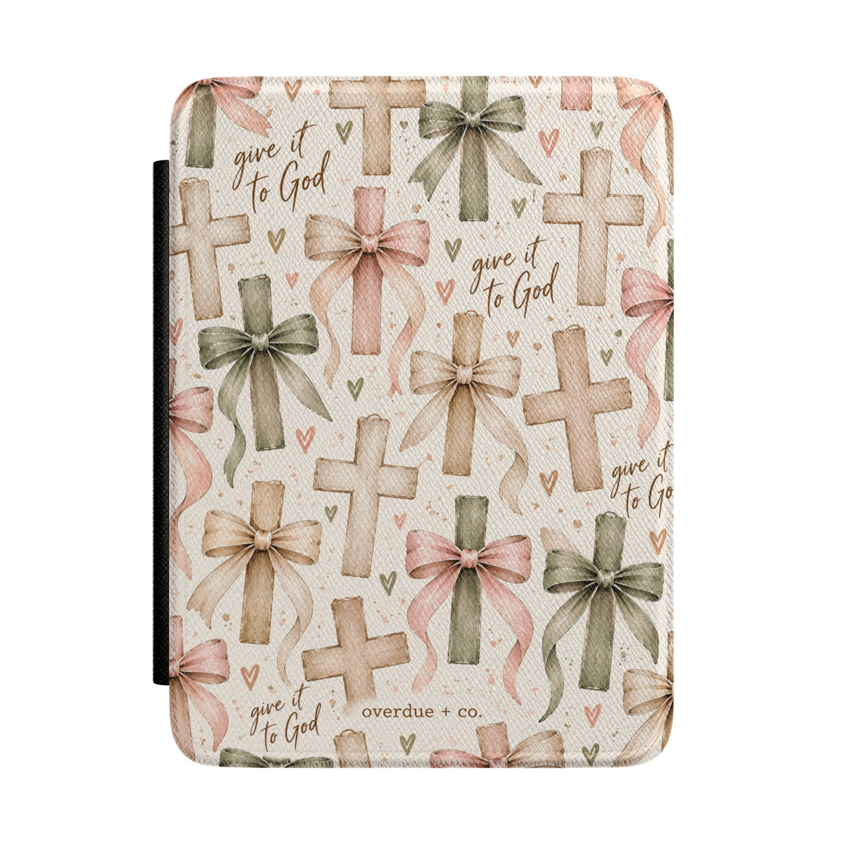 Christian Cross Pattern Kindle Case — 'Give It To God' Soft Pastel Cover