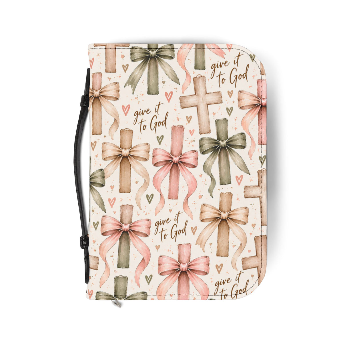 “Give it to God” Bible Cover - Cross and Bows Bible Case