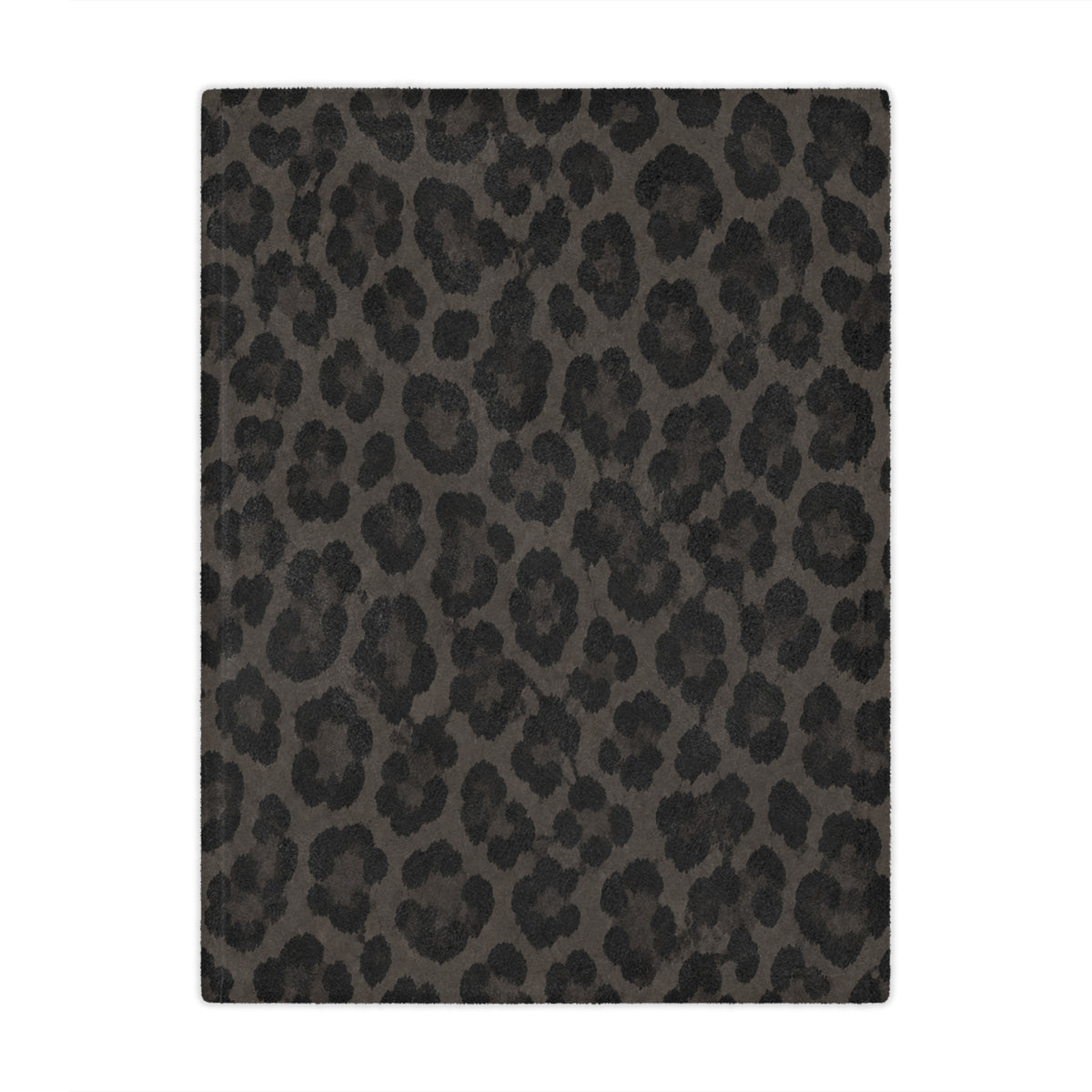Charcoal Leopard Print Minky Blanket — Soft Cozy Animal-Print Throw