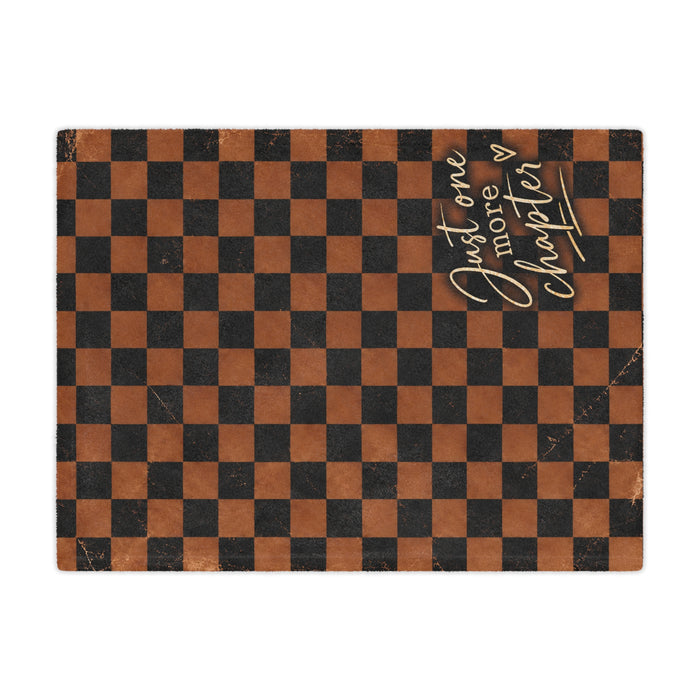 Minky Blanket — "Just One More Chapter" Checkerboard Reading Throw