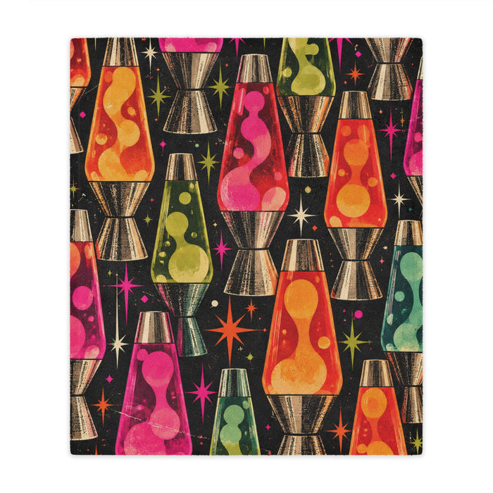 Lava Lamp Retro Minky Blanket — Vintage 60s-70s Psychedelic Throw