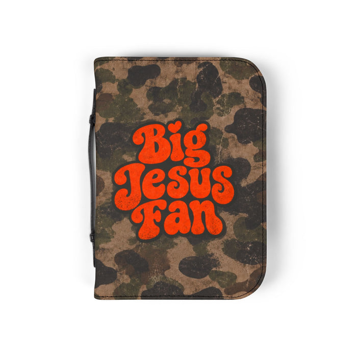 Bible Cover — "Big Jesus Fan" Camo Zippered Bible Case