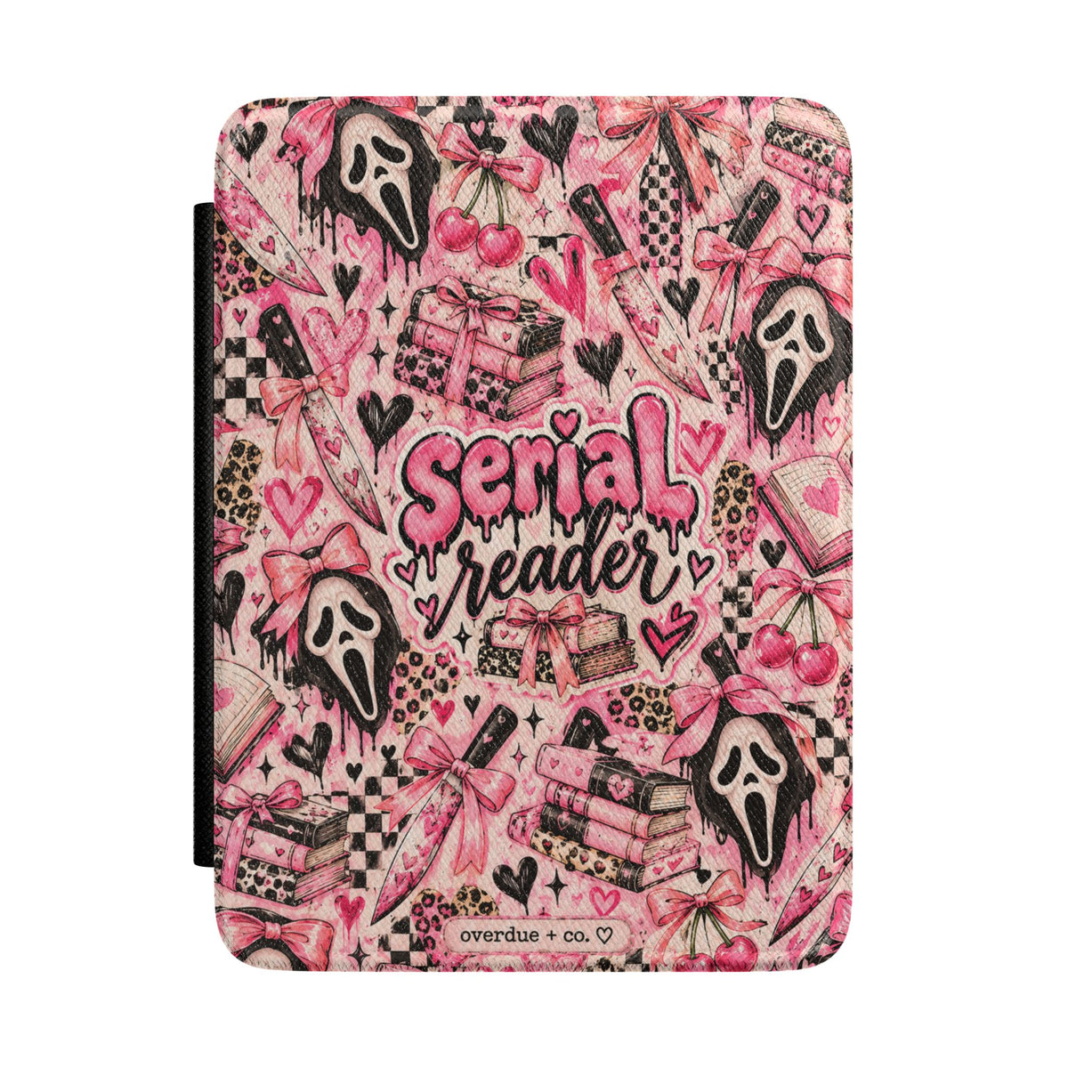 Serial Reader Kindle Case — Pink Gothic Horror Pattern