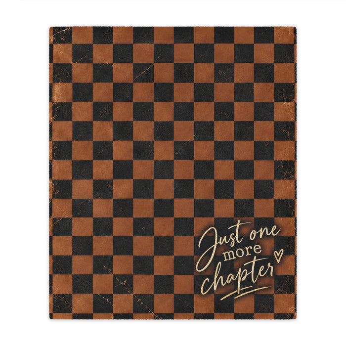 Minky Blanket — "Just One More Chapter" Checkerboard Reading Throw