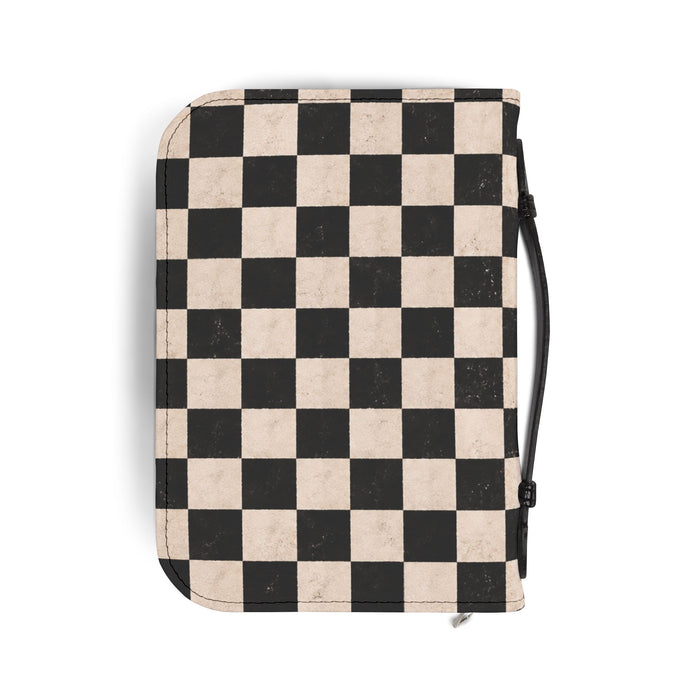 Checkerboard Bible Cover — Black & Cream Zippered Bible Case