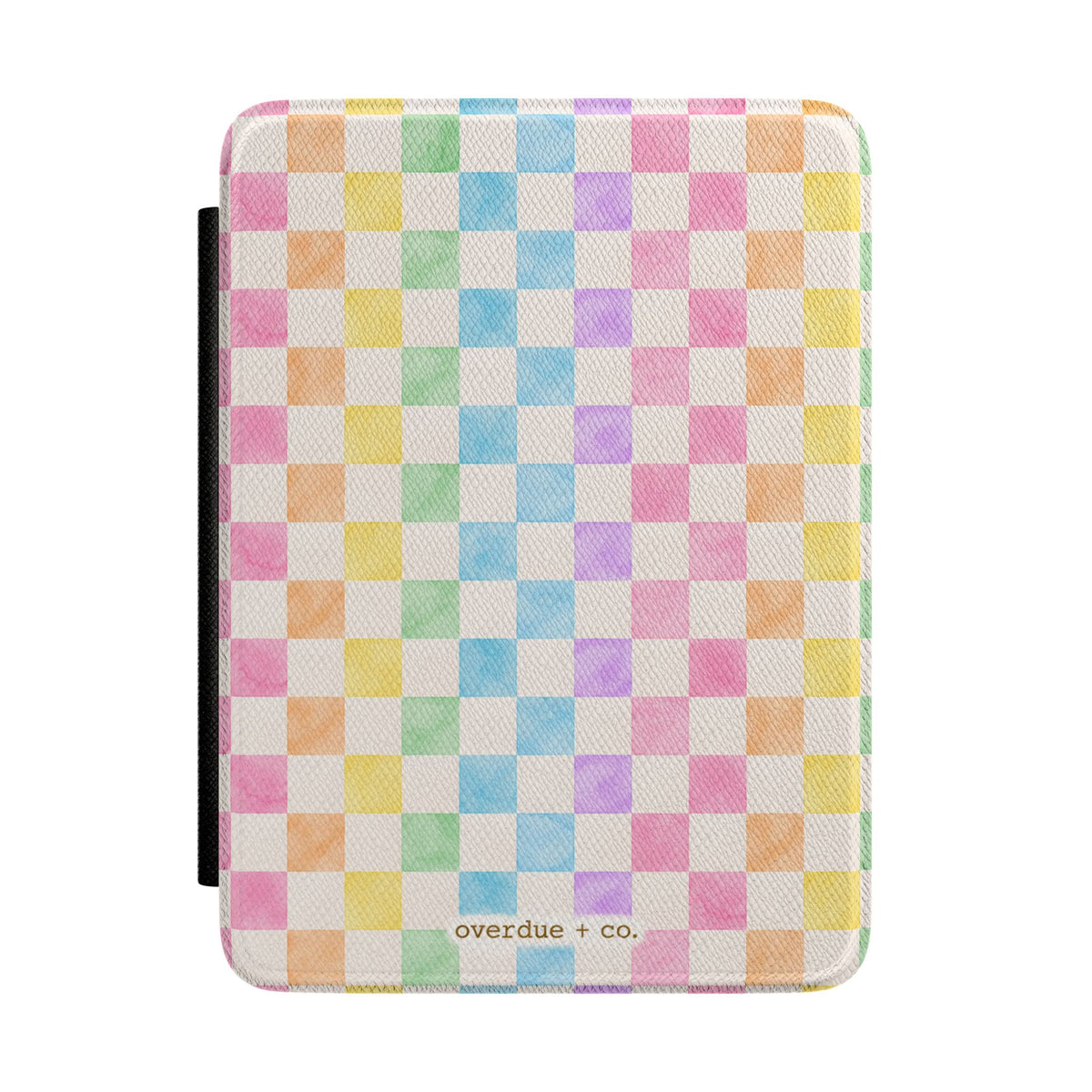 Pastel Checkered Kindle Case – Rainbow Plaid E-Reader Cover