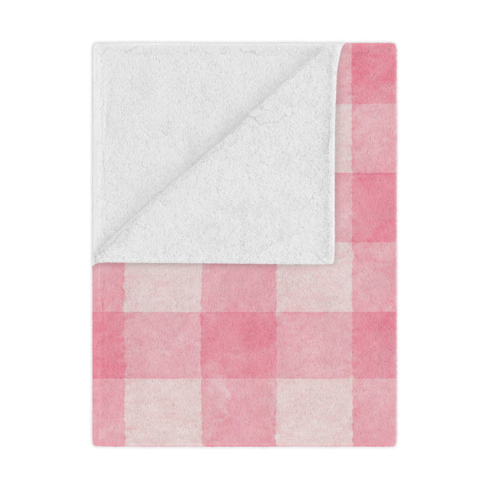 Pink Buffalo Check Blanket — Cozy Plaid Minky Throw