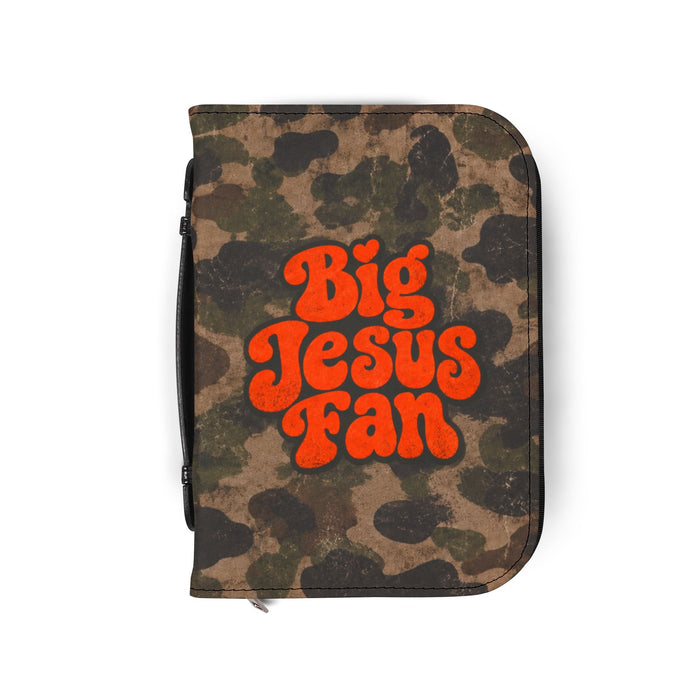 Bible Cover — "Big Jesus Fan" Camo Zippered Bible Case