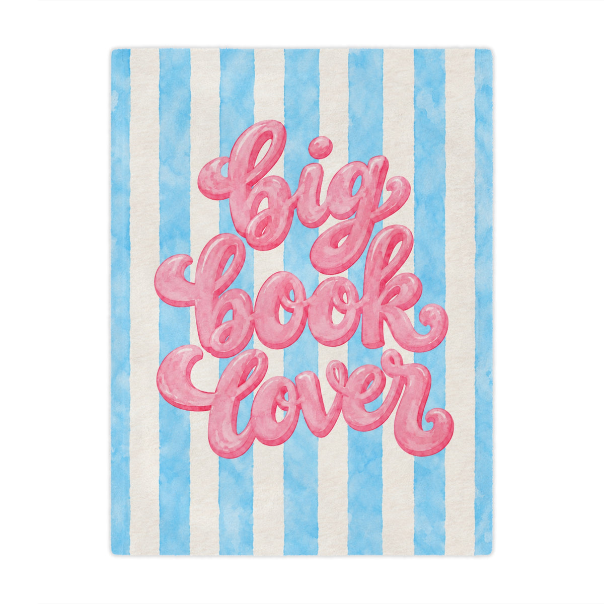 Minky Blanket — 'Big Book Lover' Cozy Striped Reading Throw