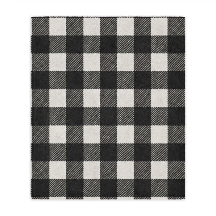 Buffalo Check Minky Blanket — Cozy Black & White Plaid Throw