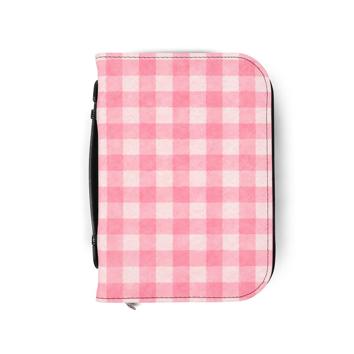 Pink Gingham Bible Cover — Zipped Scripture Organizer