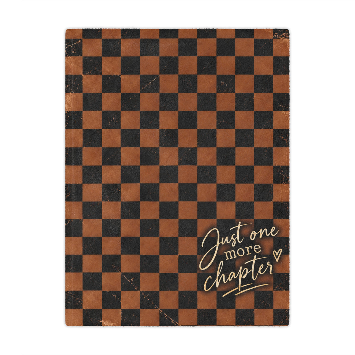 Minky Blanket — "Just One More Chapter" Checkerboard Reading Throw