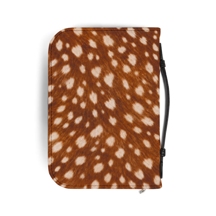 Bible Cover — Brown Fawn Spot Faux Fur Zippered Bible Case