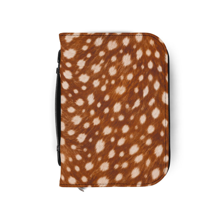 Bible Cover — Brown Fawn Spot Faux Fur Zippered Bible Case