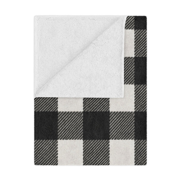 Buffalo Check Minky Blanket — Cozy Black & White Plaid Throw