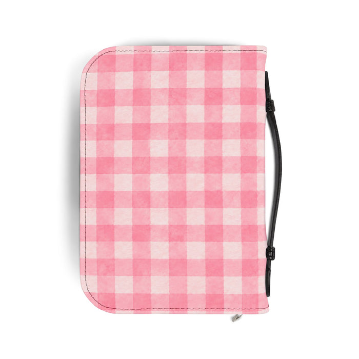 Pink Gingham Bible Cover — Zipped Scripture Organizer