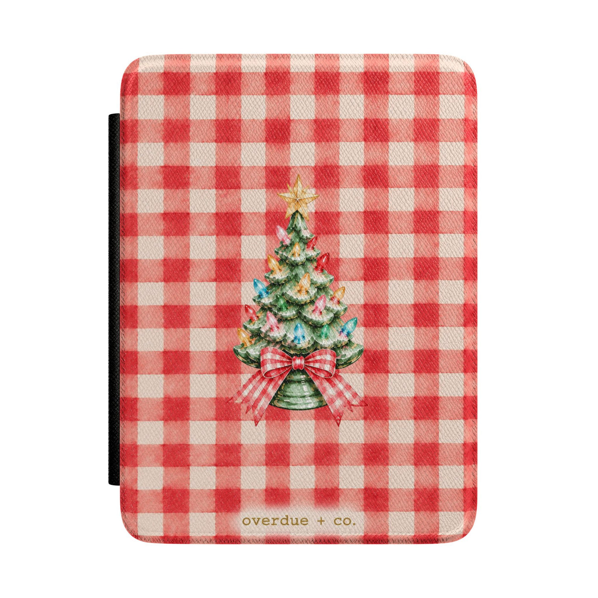 Christmas Plaid Kindle Case — Vintage Tree on Red Gingham