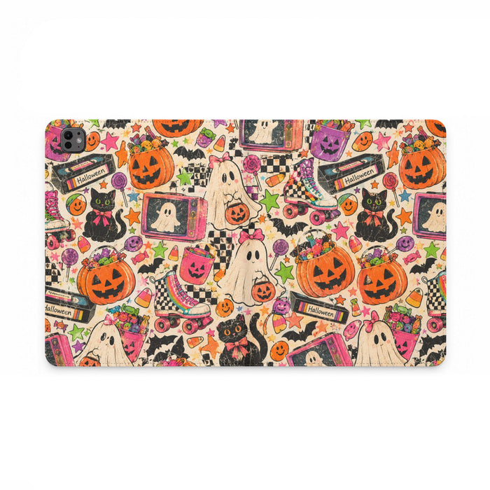 Halloween Patchwork Tablet Case — Cute Vintage Ghosts, Jack-O’-Lanterns & Cats