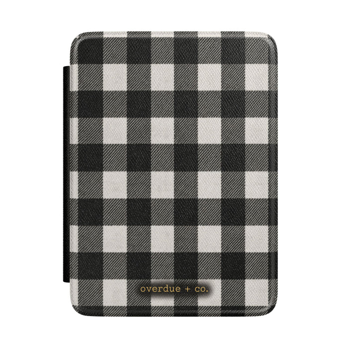 Buffalo Plaid Kindle Case — Black & White E-Reader Cover