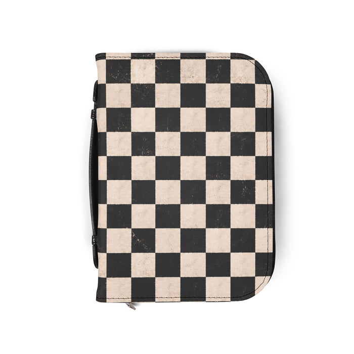 Checkerboard Bible Cover — Black & Cream Zippered Bible Case