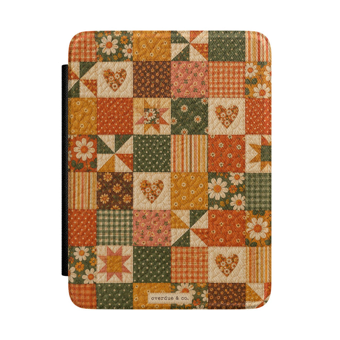 Patchwork Floral Kindle Case — Cozy Autumn Quilted Cover for eReader