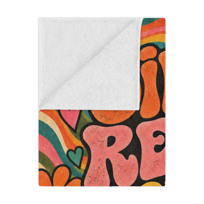 Minky Blanket — 'Girl Read Your Book' Retro Hippie Floral Throw