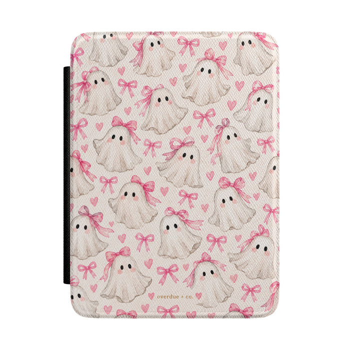 Cute Pink Ghost Pattern Kindle Case – Halloween eReader Cover