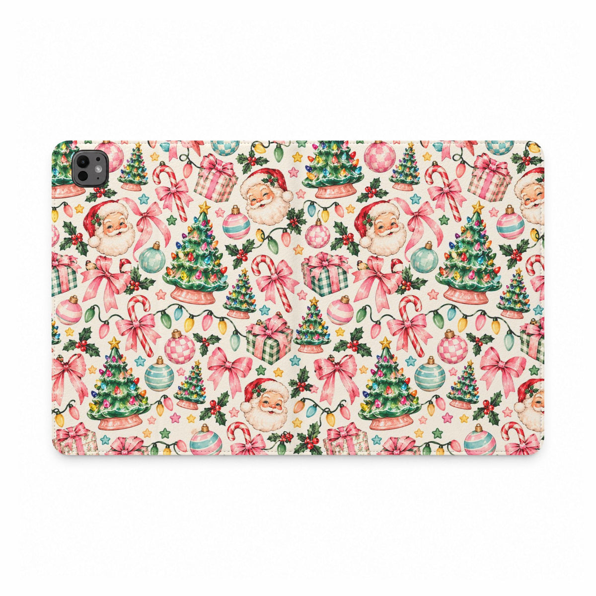 Retro Christmas Santa Pattern Tablet Folio Case
