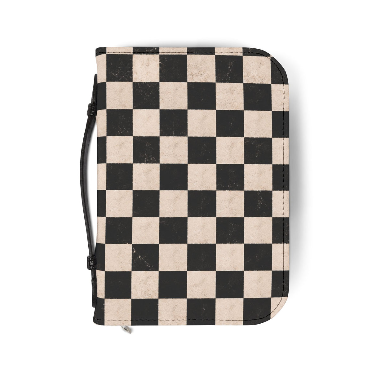Checkerboard Bible Cover — Black & Cream Zippered Bible Case