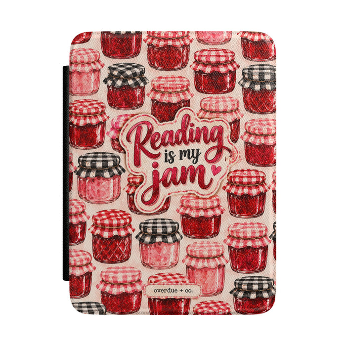 Kindle Case — "Reading Is My Jam" Jam Jar Pattern E-Reader Cover