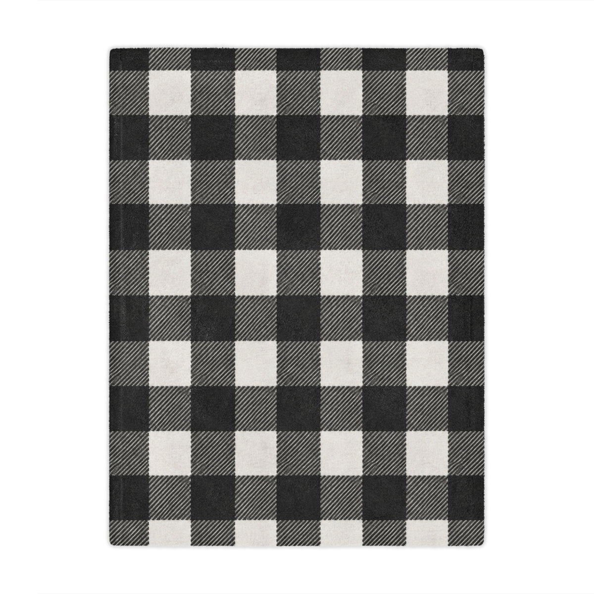 Buffalo Check Minky Blanket — Cozy Black & White Plaid Throw