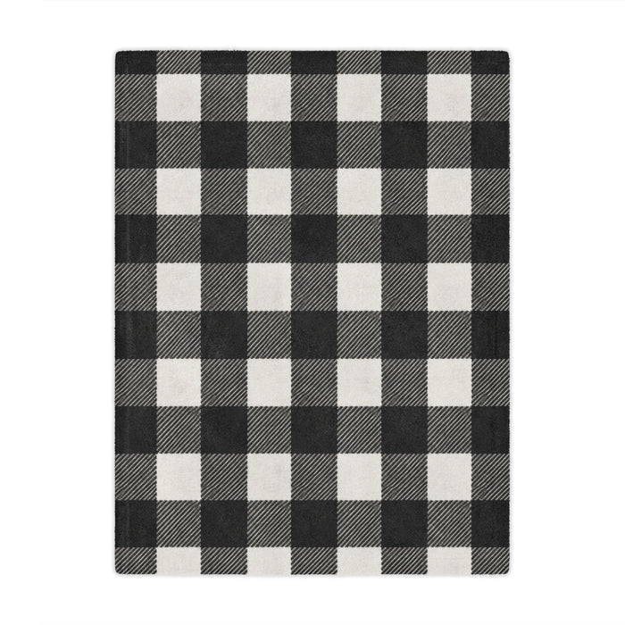 Buffalo Check Minky Blanket — Cozy Black & White Plaid Throw
