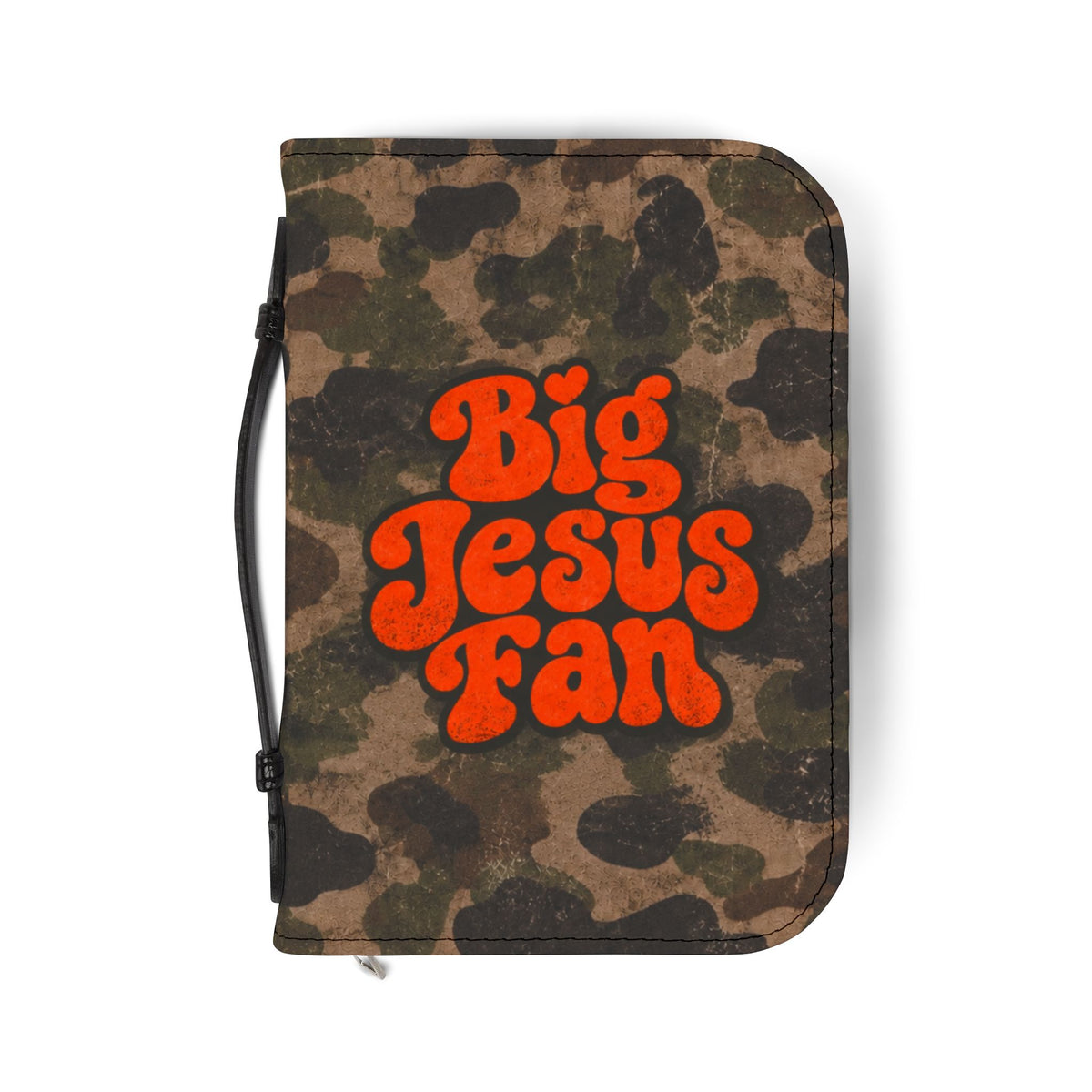 Bible Cover — "Big Jesus Fan" Camo Zippered Bible Case