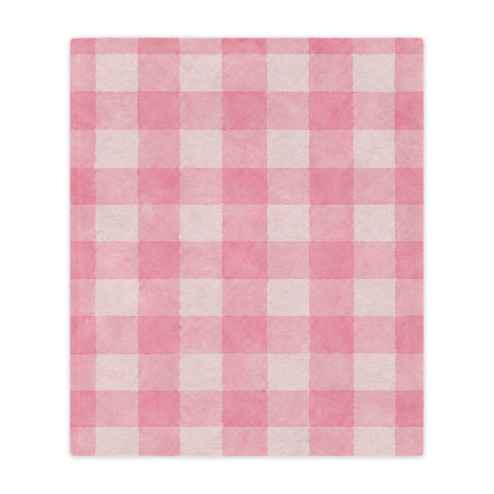 Pink Buffalo Check Blanket — Cozy Plaid Minky Throw