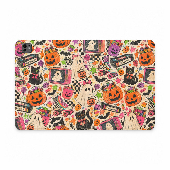 Halloween Patchwork Tablet Case — Cute Vintage Ghosts, Jack-O’-Lanterns & Cats