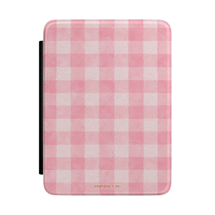 Pink Gingham Kindle Case — Checkered eReader Case