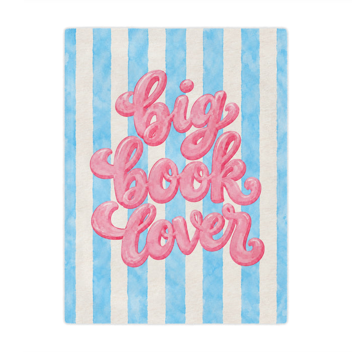 Minky Blanket — 'Big Book Lover' Cozy Striped Reading Throw