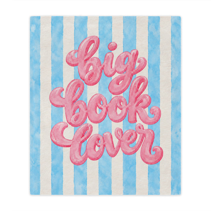 Minky Blanket — 'Big Book Lover' Cozy Striped Reading Throw