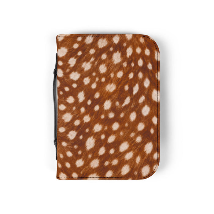 Bible Cover — Brown Fawn Spot Faux Fur Zippered Bible Case