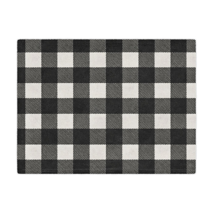 Buffalo Check Minky Blanket — Cozy Black & White Plaid Throw