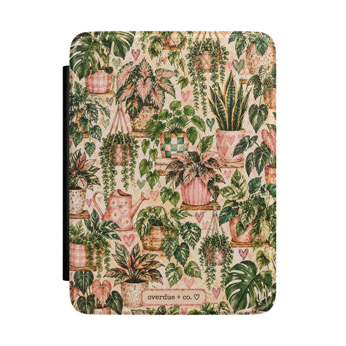Plant Lover Kindle Case — Botanical Houseplants Pattern Protective Cover