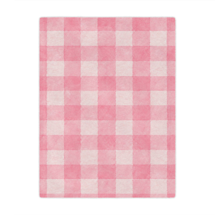 Pink Buffalo Check Blanket — Cozy Plaid Minky Throw