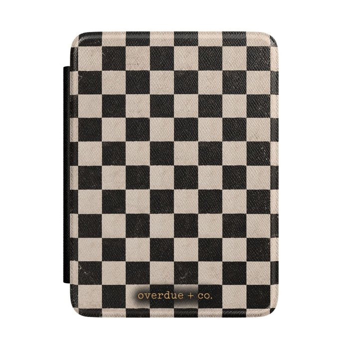 Checkerboard Kindle Case — Black & Cream Protective Cover