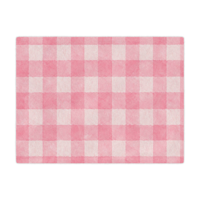 Pink Buffalo Check Blanket — Cozy Plaid Minky Throw